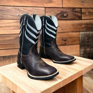 KUT Mens Work Boots Square Toe Genuine Leather Rancher Cowboy Western Boots